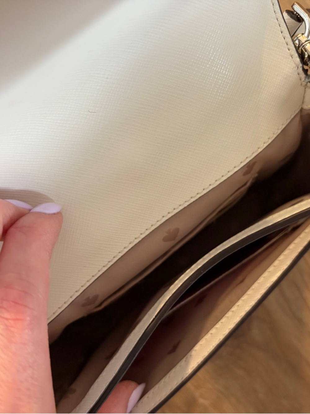 kate spade Cream Leather Crossbody Satchel with Top Handle - Picture 5 of 9